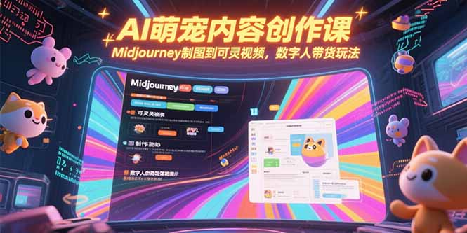 （15311期）AI萌宠内容创作课，Midjourney制图到可灵视频，数字人带货玩法-靠谱项目库