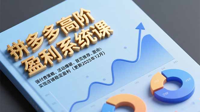 （16843期）拼多多高阶盈利系统课，强付费策略、活动爆破、首页推荐，实现店铺稳定盈利（更新12月）-靠谱项目库
