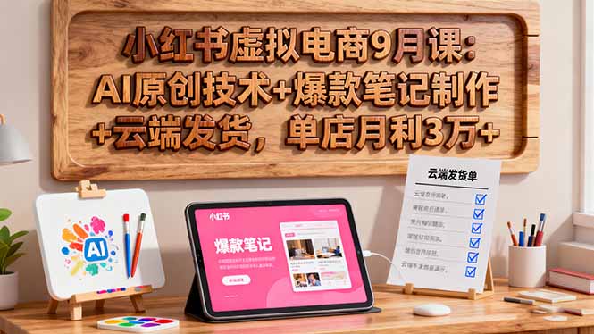 （16287期）小红书虚拟电商9月课：AI原创技术+爆款笔记制作+云端发货，单店月利3万+-靠谱项目库