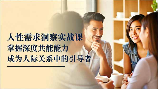 （16683期）人性需求洞察实战课，掌握深度共感能力，成为人际关系中的引导者-靠谱项目库