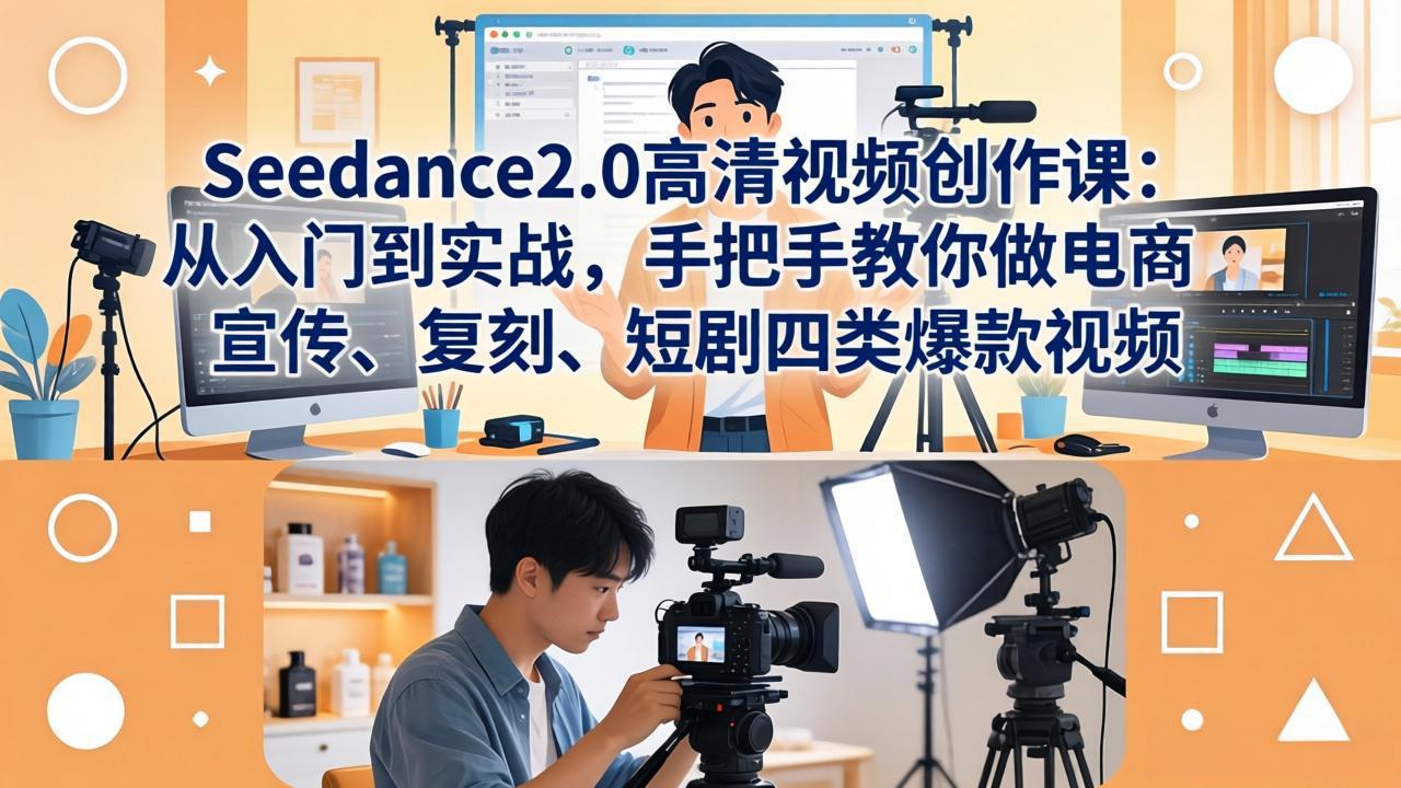 （18019期）Seedance2.0高清视频创作课：从入门到实战，手把手教你做电商、宣传、复刻、短剧四类爆款视频-靠谱项目库