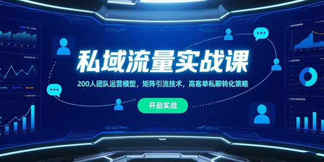 （15403期）私域流量实战课，200人团队运营模型，矩阵引流技术，高客单私聊转化策略-靠谱项目库