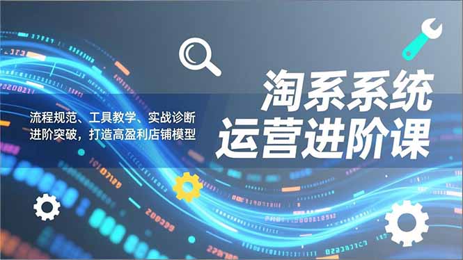 （16927期）淘系系统运营进阶课2.0，流程规范、工具教学、实战诊断，进阶突破，打造高盈利店铺模型-靠谱项目库