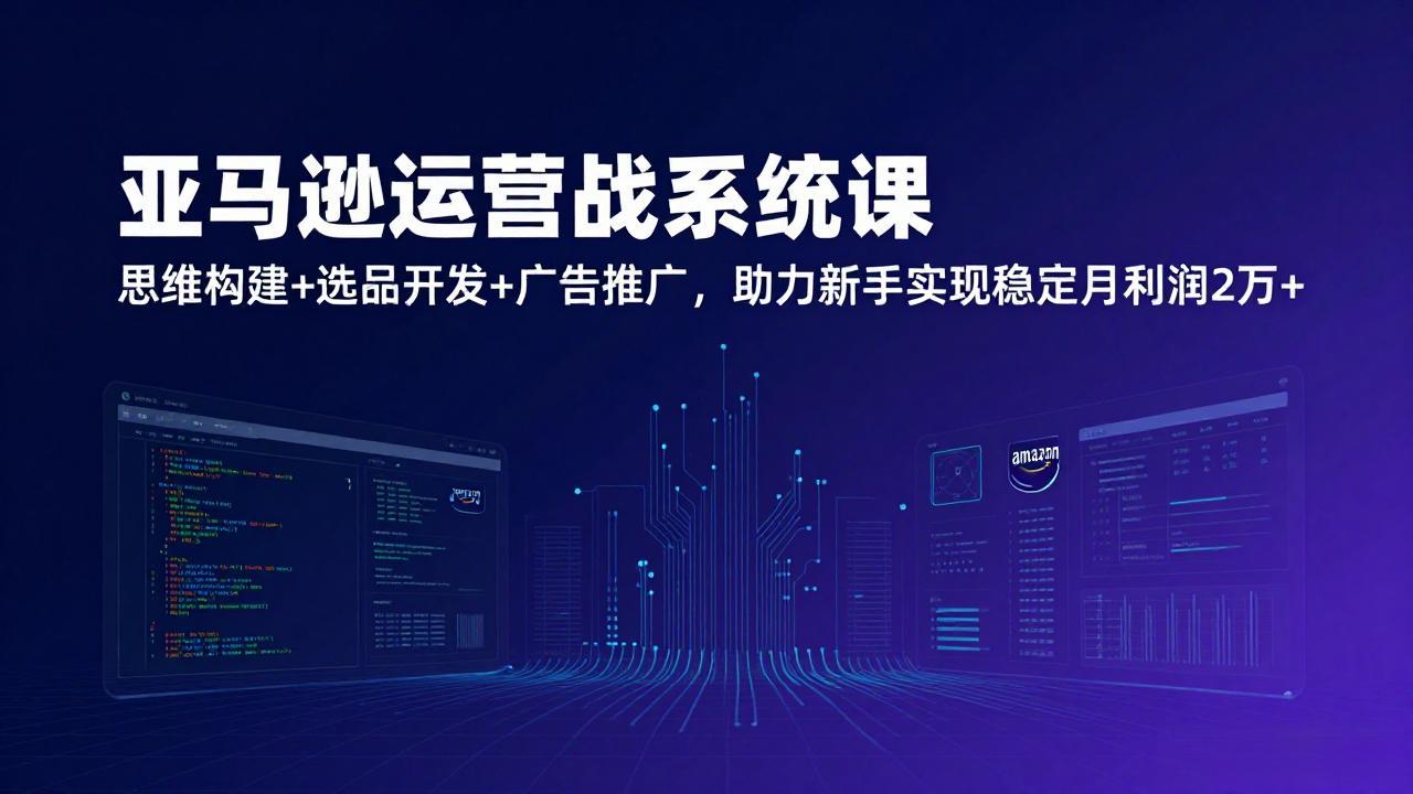 （17311期）亚马逊运营实战系统课，思维构建+选品开发+广告推广，助力新手实现稳定月利润2万+（更新）-靠谱项目库