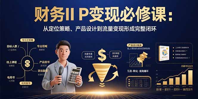 （15728期）财务IP变现必修课：从定位策略、产品设计到流量变现形成完整闭环-靠谱项目库