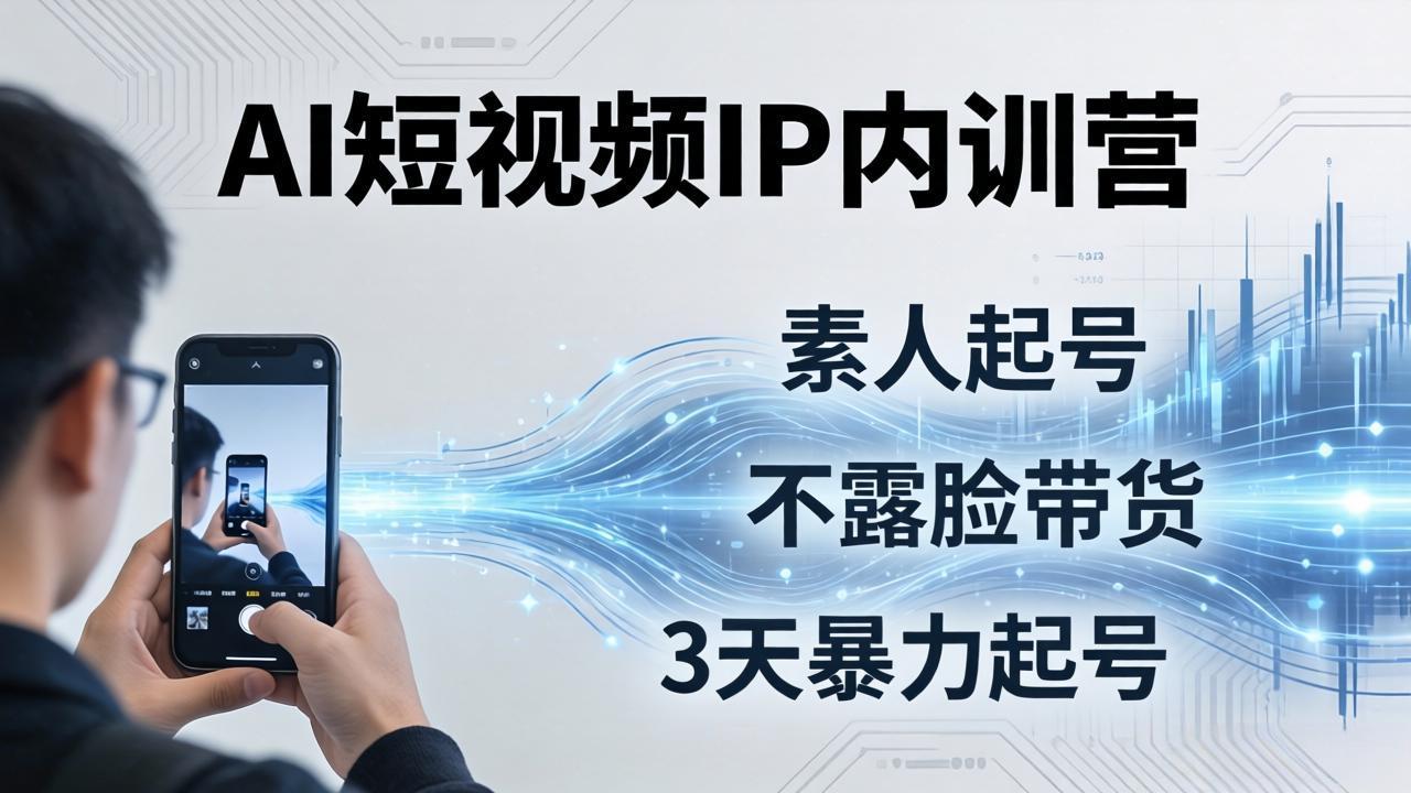 （17852期）2026AI短视频IP内训营：从素人起号到不露脸带货，3天暴力起号全流程拆解-靠谱项目库