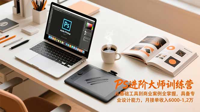 （16868期）PS进阶大师训练营，从基础工具到商业案例全掌握，具备专业设计能力，月接单收入6000-1.2万-靠谱项目库