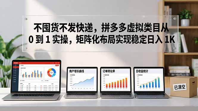 （17989期）不囤货不发快递，拼多多虚拟类目从 0 到 1 实操，矩阵化布局实现稳定日入 1K-靠谱项目库