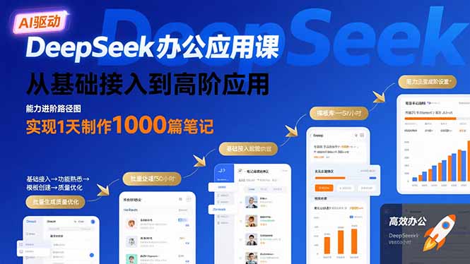 （15754期）DeepSeek办公应用课：从基础接入到高阶应用，实现1天制作1000篇笔记-靠谱项目库