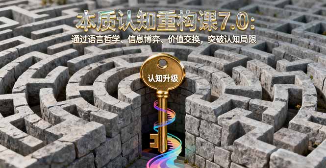 （16218期）本质认知重构课7.0：通过语言哲学、信息博弈、价值交换，突破认知局限-靠谱项目库