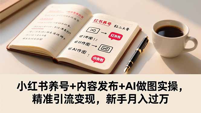 （16498期）小红书养号+内容发布+AI做图实操，精准引流变现，新手月入过万-靠谱项目库