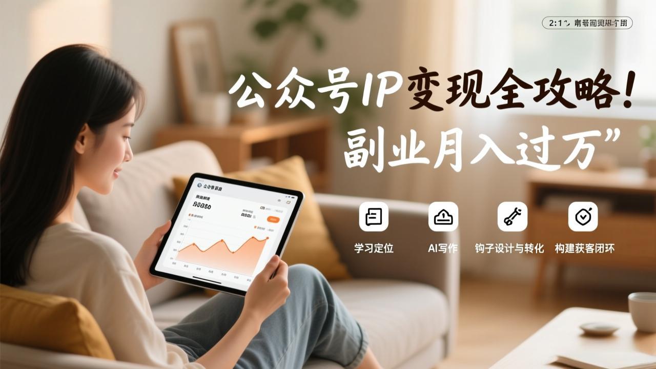 （17275期）公众号IP变现全攻略，学习定位、AI写作、钩子设计与转化，构建获客闭环，副业月入过万-靠谱项目库