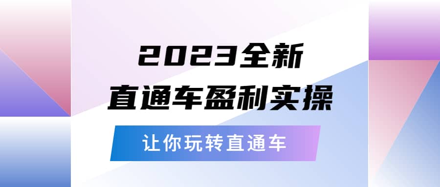 2023全新直通车·盈利实操：从底层，策略到搭建，让你玩转直通车-靠谱项目库