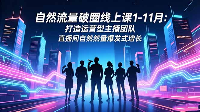 （16582期）自然流量破圈线上课1-11月：打造运营型主播团队 直播间自然流量爆发式增长-靠谱项目库