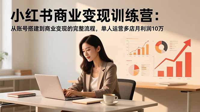 （16698期）小红书商业变现训练营：从账号搭建到商业变现的完整流程，单人运营多店月利润10万-靠谱项目库