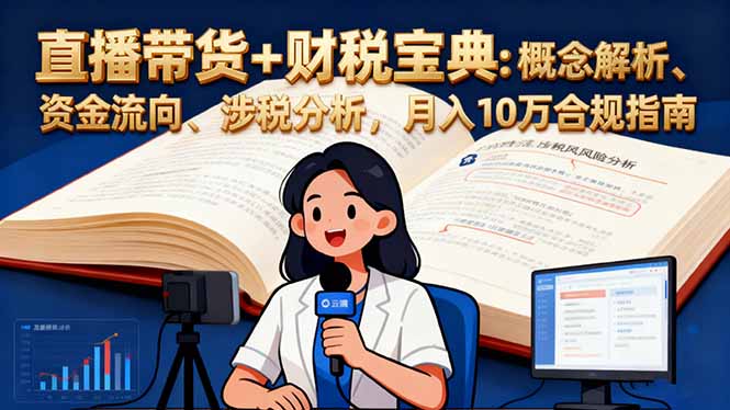 （16444期）直播带货+财税宝典：概念解析、资金流向、涉税分析，月入10万合规指南-靠谱项目库