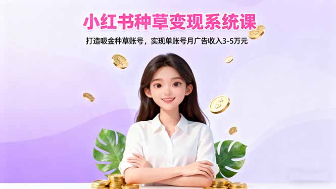 （16468期）小红书种草变现系统课：打造吸金种草账号，实现单账号月广告收入3-5万元-靠谱项目库