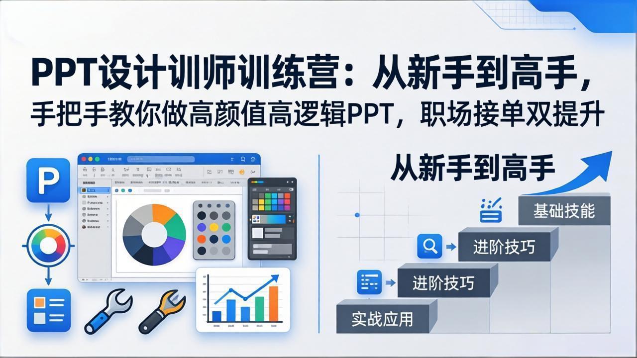 （17886期）PPT设计训师训练营：从新手到高手，手把手教你做高颜值高逻辑PPT，职场接单双提升-靠谱项目库