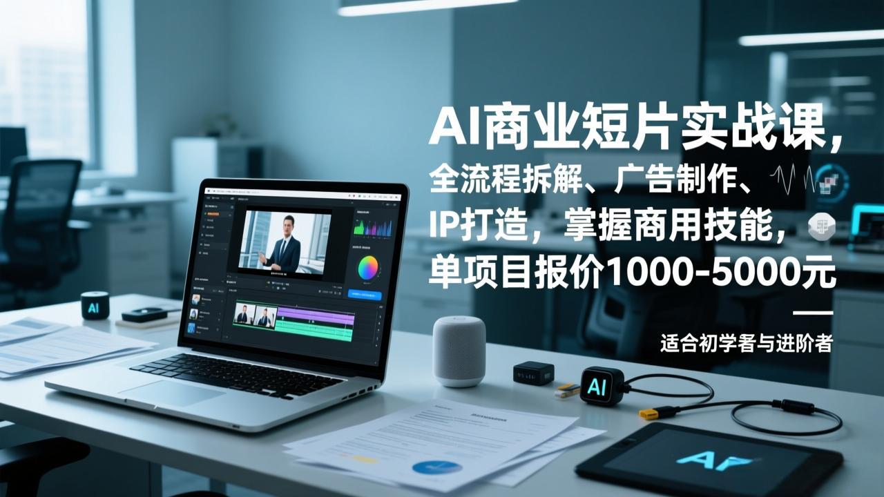 （17051期）AI商业短片实战课，全流程拆解、广告制作、IP打造，掌握商用技能，单项目报价1000-5000元-靠谱项目库