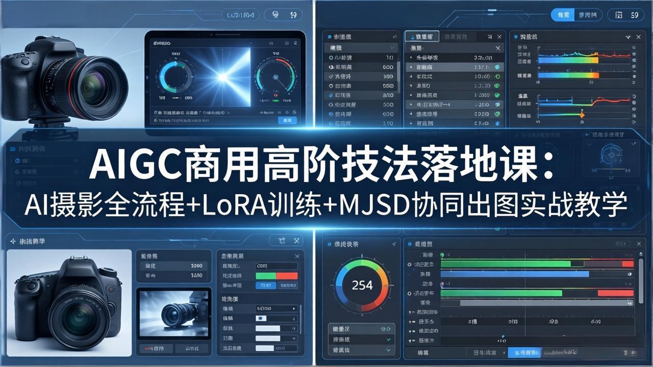 （18254期）AIGC商用高阶技法落地课：AI摄影全流程+LoRA训练+MJSD协同出图实战教学-靠谱项目库