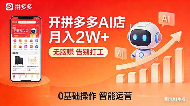 （17947期）开一家拼多多AI店，月入2W+，无脑赚，告别打工，附SOP手册-靠谱项目库