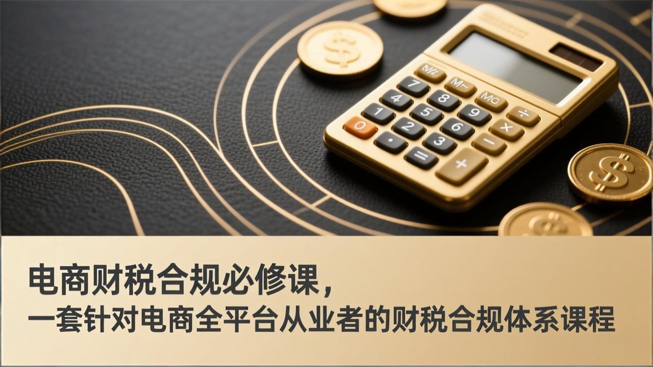 （17359期）电商财税合规必修课，是一套针对电商全平台从业者的财税合规体系课程-靠谱项目库