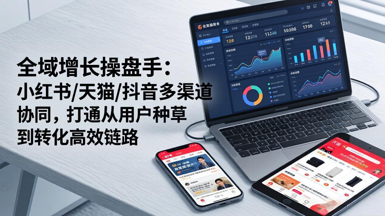 （17605期）全域增长操盘手：小红书/天猫/抖音多渠道协同，打通从用户种草到转化高效链路-靠谱项目库