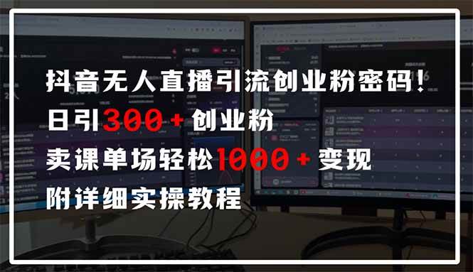 （14564期）抖音无人直播引流密码！日引300+创业粉 单场轻松1000+变现 附详细实操教程-靠谱项目库