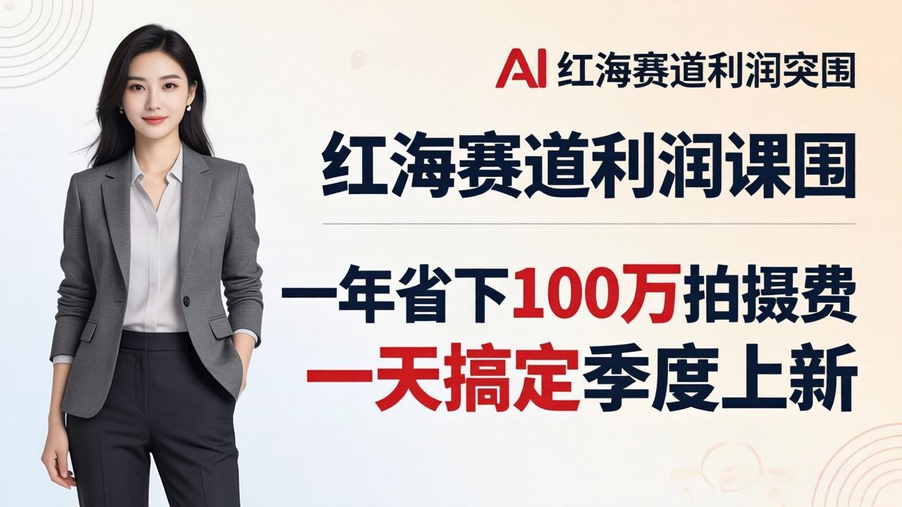 （17884期）服装老板AI模特图课：一年省下100万拍摄费，一天搞定季度上新，红海赛道利润突围-靠谱项目库
