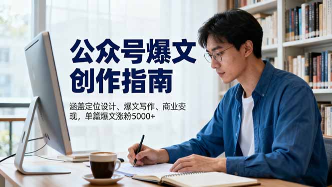 （16380期）公众号爆文创作指南，涵盖定位设计+爆文写作+商业变现，单篇爆文涨粉5000+-靠谱项目库