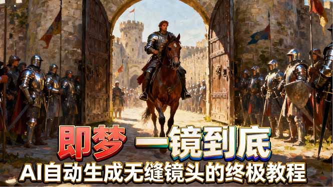 （18241期）即梦AI一镜到底终极教程，智能补帧+运镜技巧，AI自动生成无缝丝滑长镜头高效出片-靠谱项目库