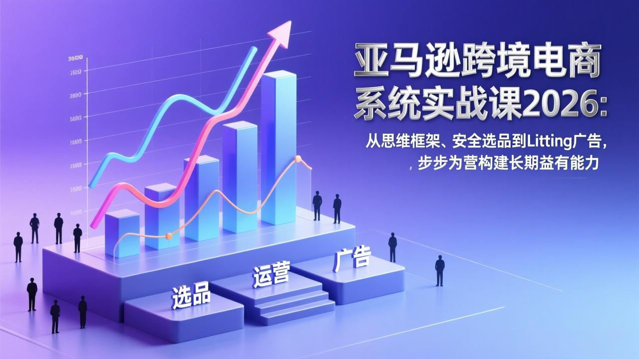 （17173期）亚马逊跨境电商系统实战课2026：从思维框架、安全选品到Listing广告，步步为营构建长期盈利能力-靠谱项目库
