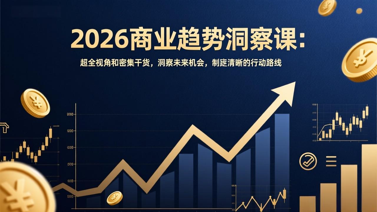 （17329期）2026商业趋势洞察课：超全视角和密集干货，洞察未来机会，制定清晰的行动路线-靠谱项目库