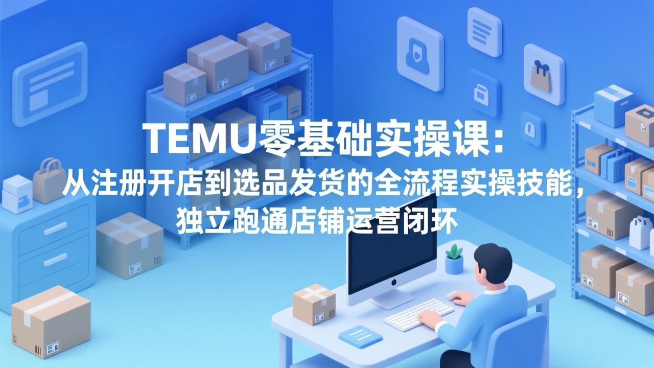 （17568期）TEMU零基础实操课：从注册开店到选品发货的全流程实操技能，独立跑通店铺运营闭环-靠谱项目库