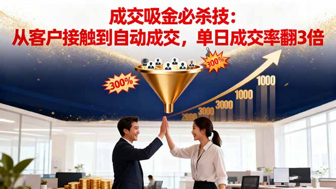 （16432期）吸金成交营销必杀技：从客户接触到自动成交，单日成交率翻3倍-靠谱项目库