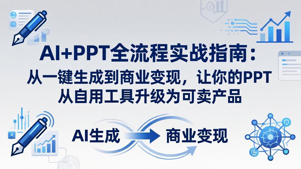（18142期）AI+PPT全流程实战指南-更新4月21：从一键生成到商业变现，让你的PPT从自用工具升级为可卖产品-靠谱项目库