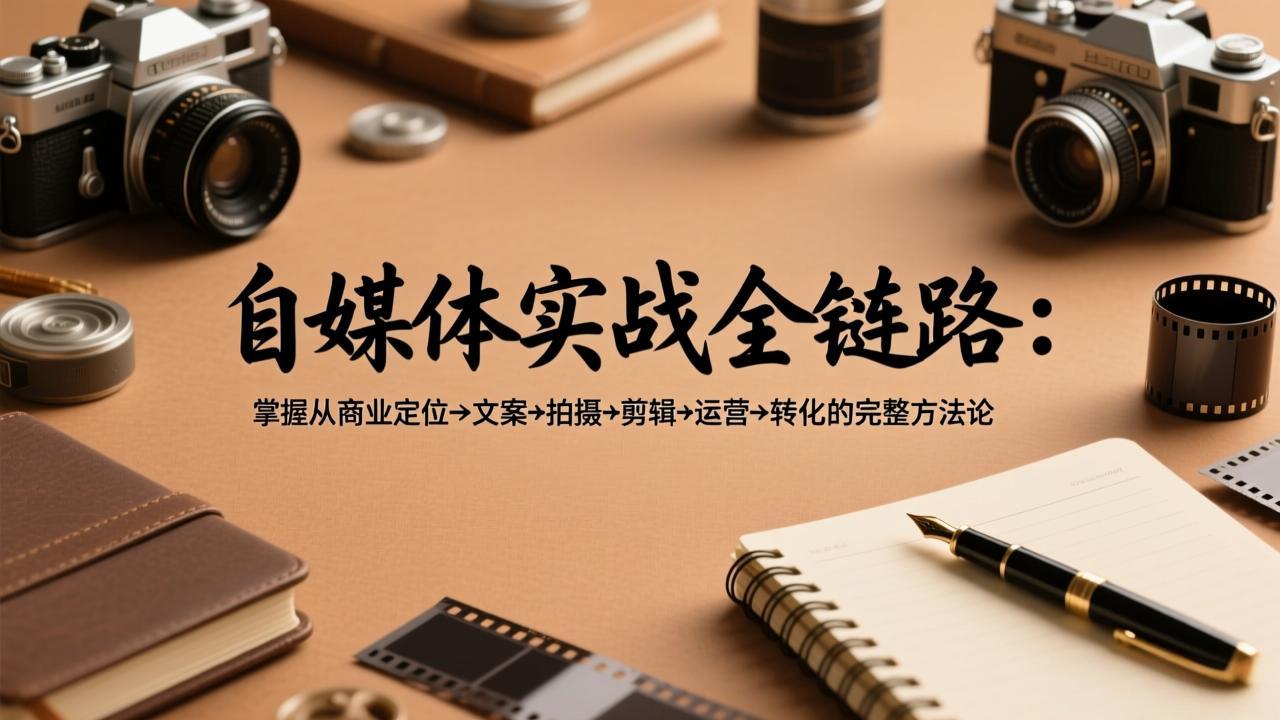 （17586期）自媒体实战全链路：掌握从商业定位→文案→拍摄→剪辑→运营→转化的完整方法论-靠谱项目库