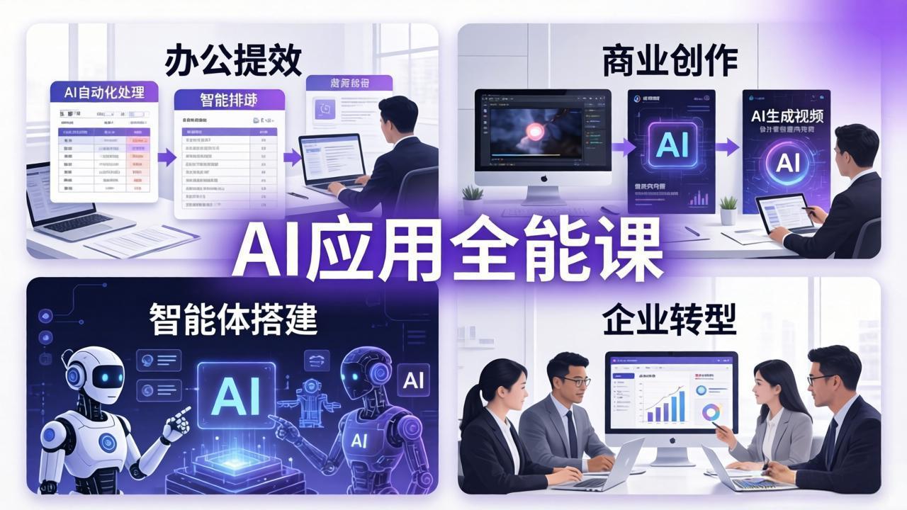 （18042期）AIGC 应用师全能课-更新：办公提效、商业创作、智能体搭建、企业转型，一站式学会AI应用-靠谱项目库