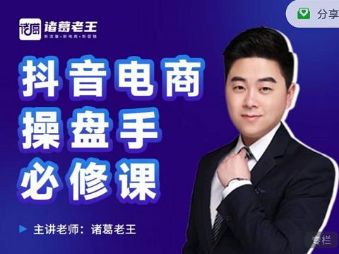 诸葛老王-抖音电商操盘手必修课：顶层设计，​起号破局，爆款运营，数据分析-靠谱项目库