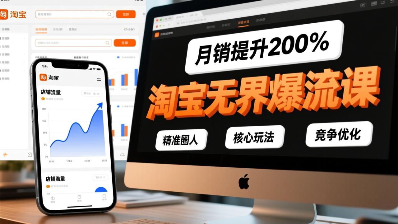 （17132期）淘宝无界爆流课，精准圈人、核心玩法、竞争优化，快速引爆店铺流量，月销提升200%-靠谱项目库
