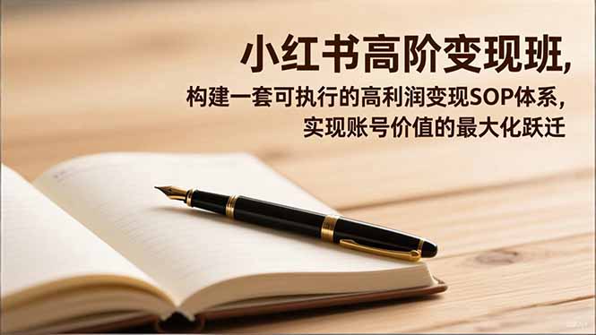 （16633期）小红书高阶变现班，构建一套可执行的高利润变现SOP体系，实现账号价值的最大化跃迁-靠谱项目库