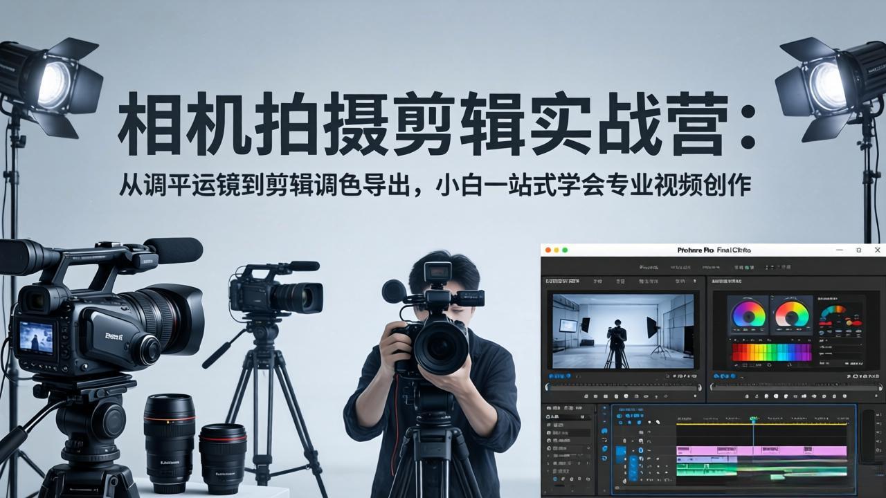 （18002期）相机拍摄剪辑实战营：从调平运镜到剪辑调色导出，小白一站式学会专业视频创作-靠谱项目库