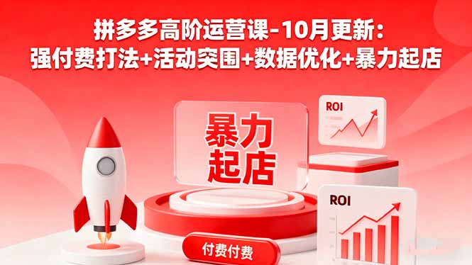 （16366期）拼多多高阶运营课-10月更新：强付费打法+活动突围+数据优化+暴力起店-靠谱项目库