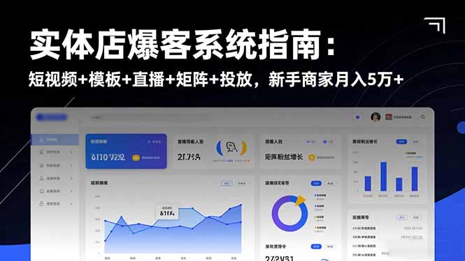 （16541期）实体店爆客系统指南：短视频+模板+直播+矩阵+投放，新手商家月入5万+-靠谱项目库