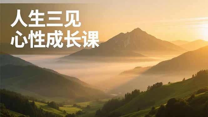 （16897期）人生三见心性成长课，见天地众生自己，搞透人性安顿身心，活出清晰自我，内在富足无价-靠谱项目库