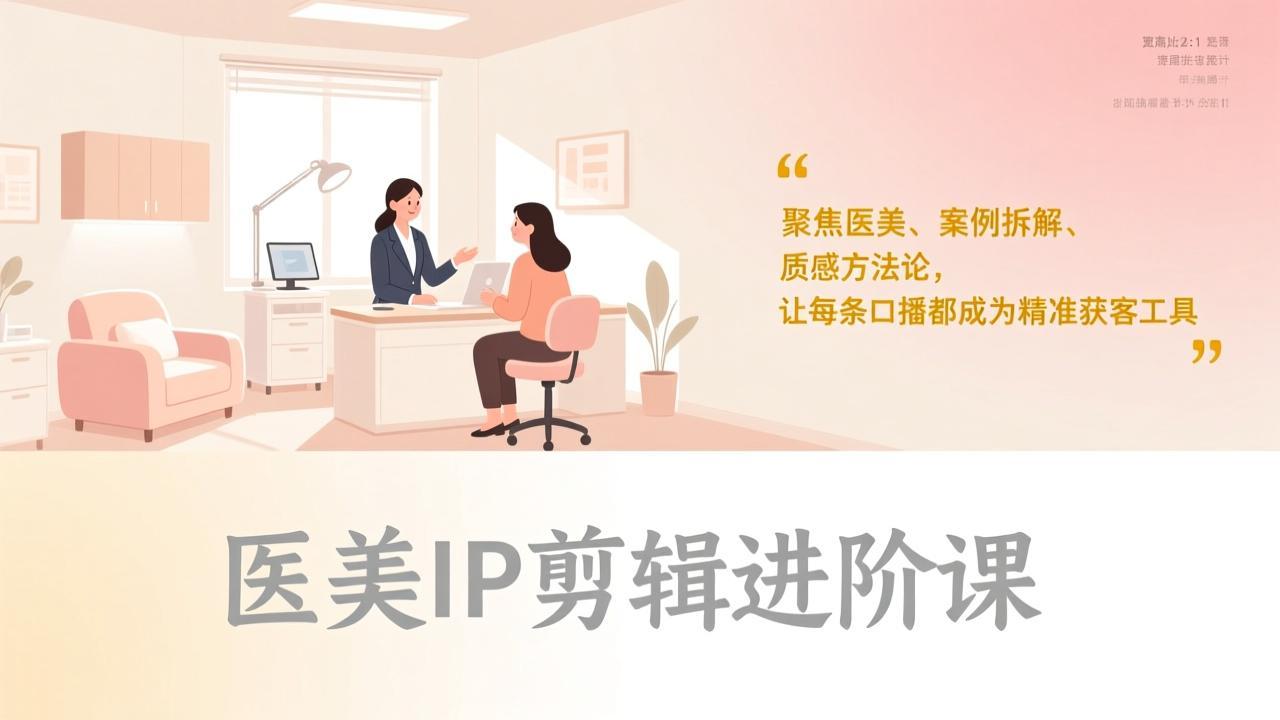 （17303期）医美IP剪辑进阶课，聚焦医美、案例拆解、质感方法论，让每条口播都成为精准获客工具-靠谱项目库