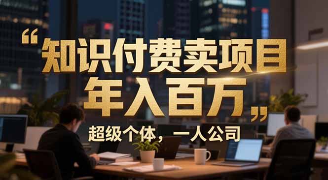 （17134期）从0到年入百万：超级个体实战心得公开，个人IP×精准引流×成交系统全拆解-靠谱项目库