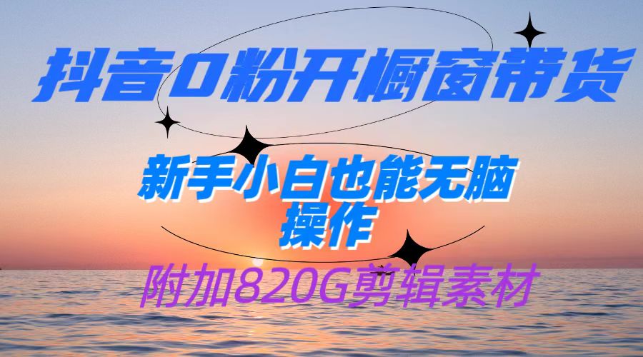 抖音0粉开橱窗带货，日入500+，新手小白也能无脑操作【附加820G剪辑资料】-靠谱项目库