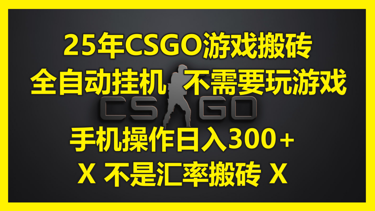 （14902期）25年CSGO游戏搬砖，全自动挂机，不需要玩游戏，手机操作日入300+。(不…-靠谱项目库