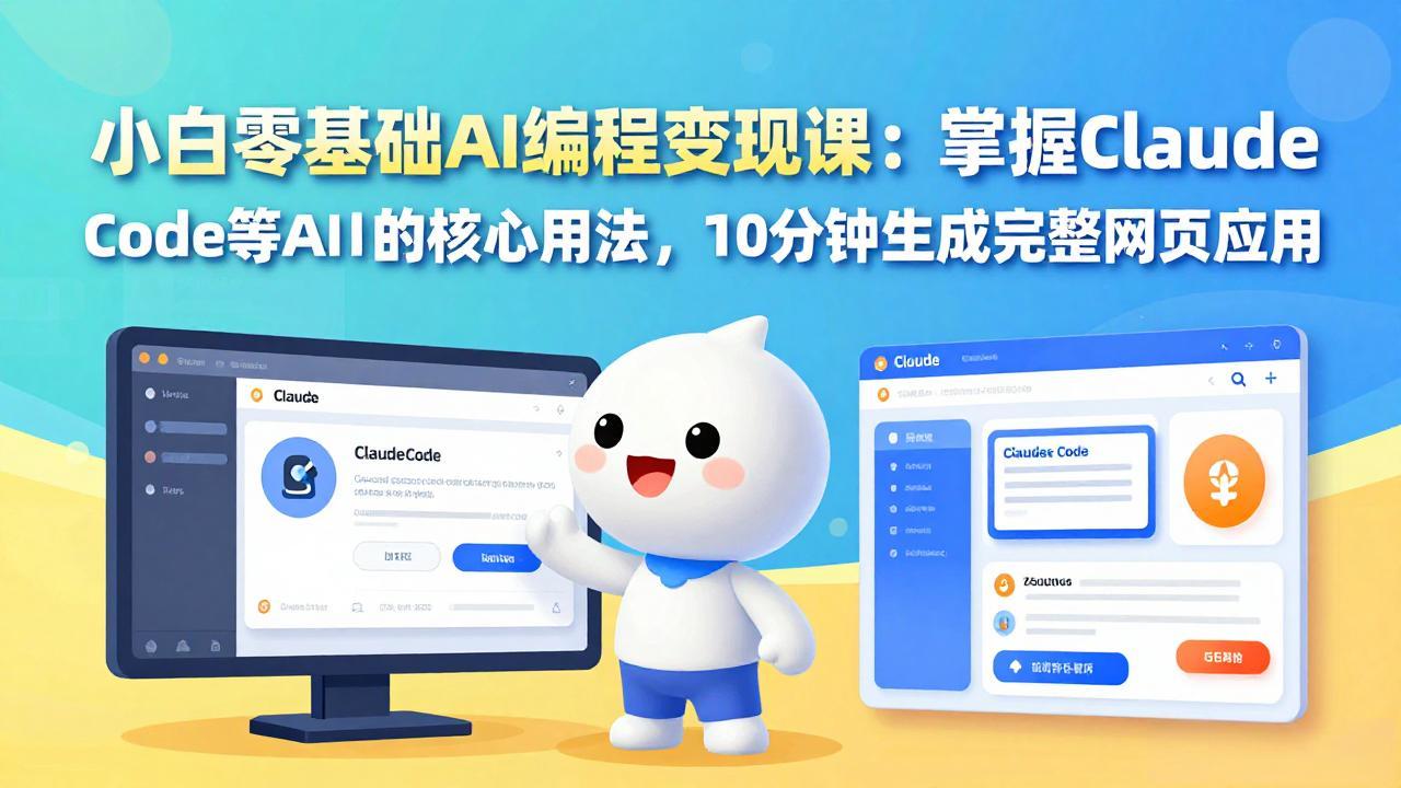 （17562期）小白零基础AI编程变现课：掌握Claude Code等AI工具的核心用法，10分钟生成完整网页应用-靠谱项目库
